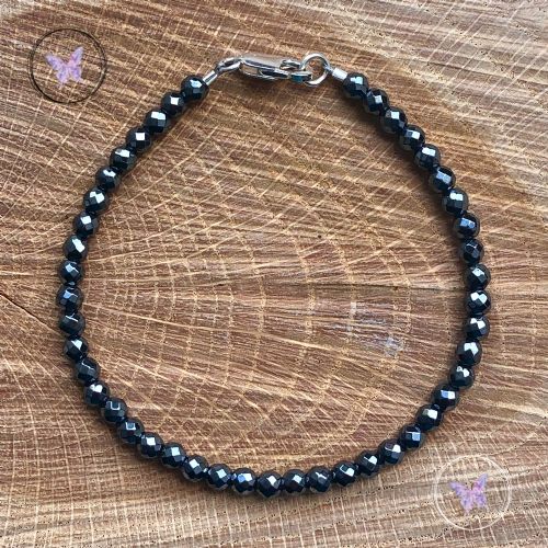 Hematite Faceted Beaded Bracelet